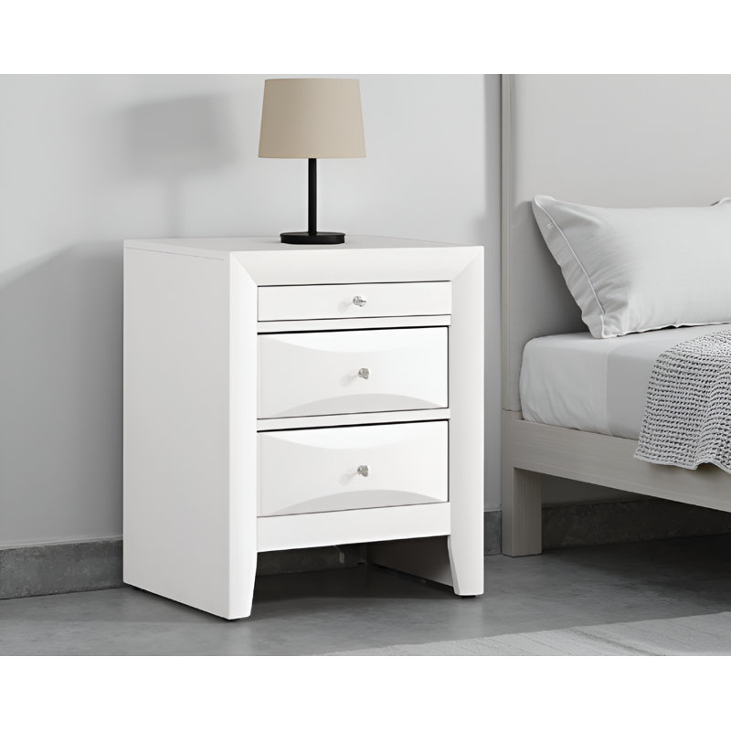 Table de chevet blanche Loviisa, Blanc