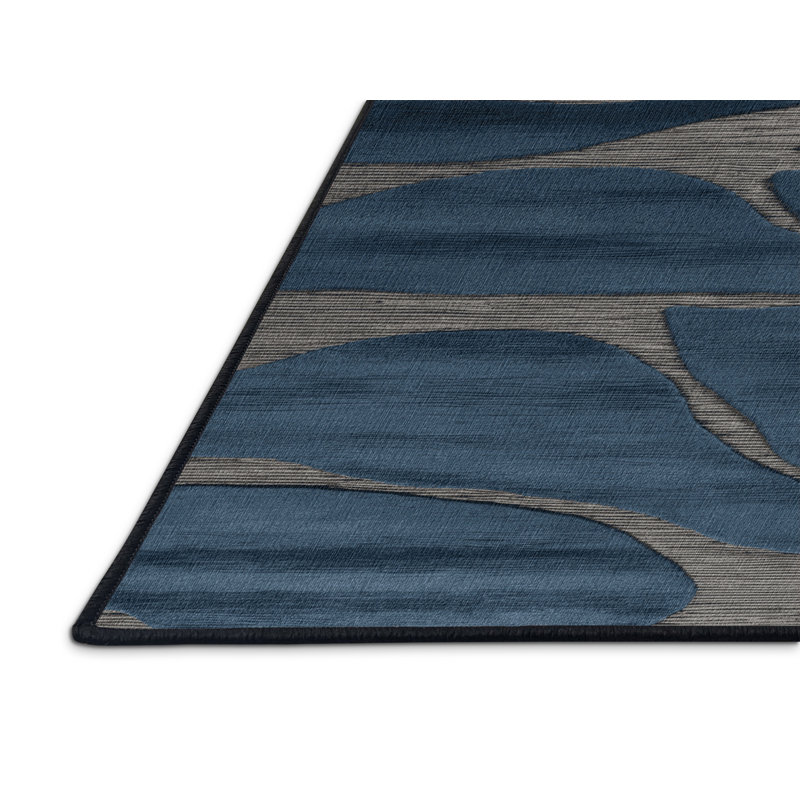Tapis abstrait gris lavable à la machine