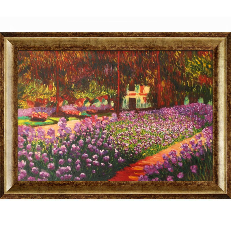 «Artist's Garden at Giverny», reproduction d'art sur toile, H 30 po x l 42 po x P 2 po, Cadre opulent