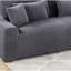 Canapé modulaire contemporain 2 en velours côtelé gris foncé avec dossier à coussin bas-1524564033