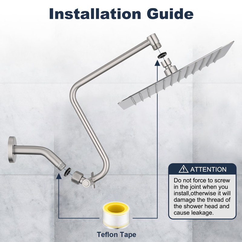 Rain Adjustable Shower Head 2.5 GPM GPM, Brushed Nickel