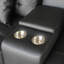 PVC Fabric Sofa with LED Lights, USB Charger, Storage Console, Cupholders