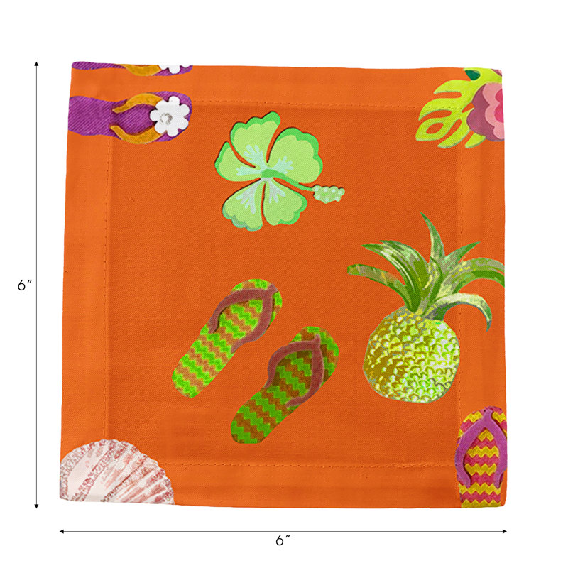 Cotton Blend Square Napkins, Orange