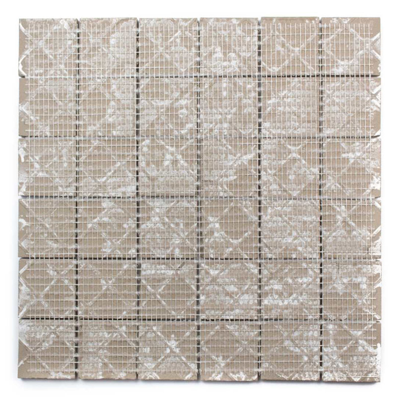 12" x 12" Porcelain Random Mosaic Floor Tile, White