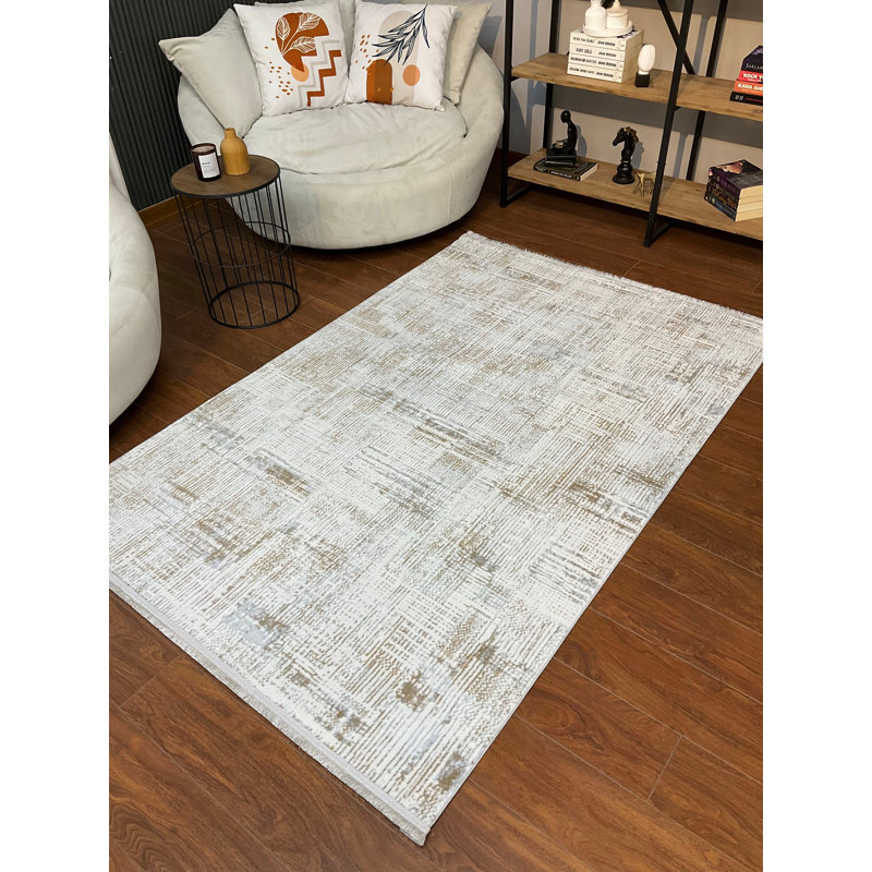 Aundrey Solid Colour Bamboo Slat / Seagrass Area Rug, Rectangle 15' x 10'