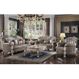 Caruthers 93" Faux Leather Rolled Arm Sofa