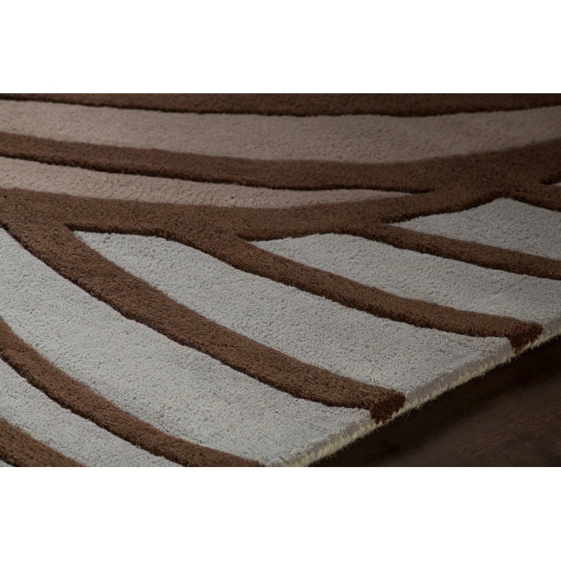Tapis rayé rayé en laine bleu foncé Kelton, 2 pi x 3 pi