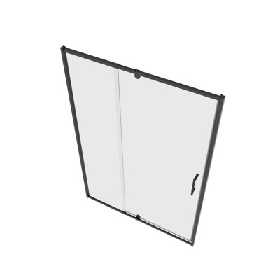 32-36" W x 72" H Pivot Swing Glass Shower Door with SGCC Tempered Glass & Matte Black Finish - Reversible Bathroom Enclosure