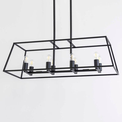 Luminaire suspendu linéaire simple 8 lumières Condreay