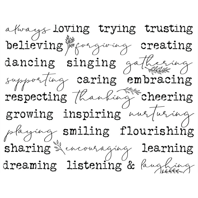 «Always Inspiration», art textuel sur toile tendue, H 12 po x l 16 po