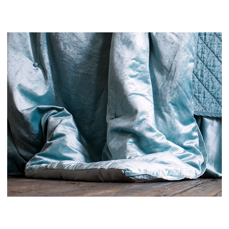 Chloe Velvet Coverlet, Sea Foam, Queen 