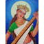 Maa Saraswati jouant à Sitar | Acrylique sur toile | Par Santosh Narayan Dangare
