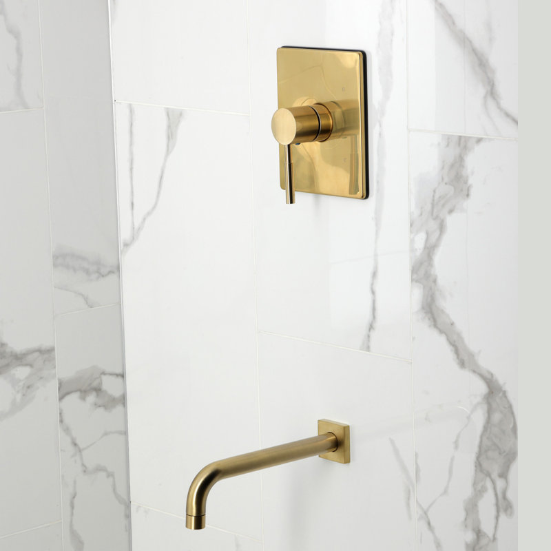 Robinet de baignoire à pression équilibrée à poignée simple Kingston Brass, Brushed Brass