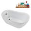 59" Streamline Soaking Freestanding Tub and Tray With Internal Drain-102287609