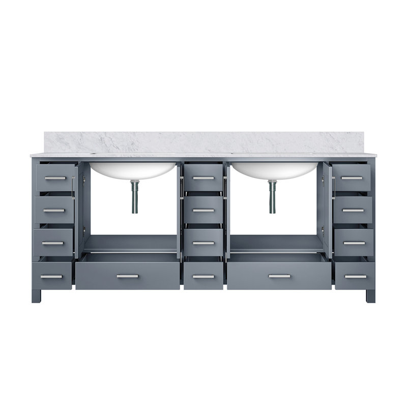 Double Bath Vanity with Carrara Top, Marble