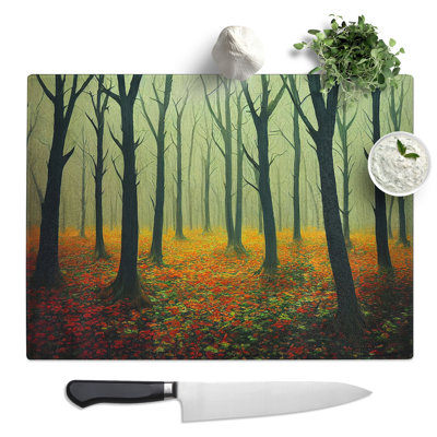 Forest Art Painting Vol.9  Glass Chopping Board