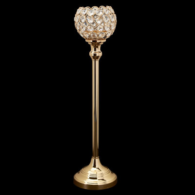 18.75'' H Crystal Tabletop Candlestick