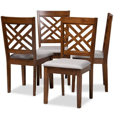 47cm H Polyester Blend Upholstered Cross Back Side Chair