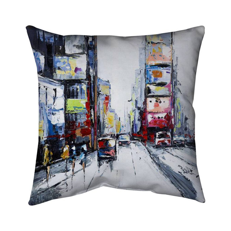 Time square - 16"x16" Outdoors Throw pillow - Spun poly - Print on demand, 16"x16"