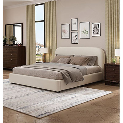 Arden Beige Fabric Full Bed