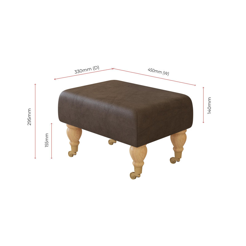 Collado Wood Caster Leg, Dark Brown, Natural, Italian Leather