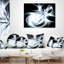 Fleur blanche fractale symétrique blanche - coussin imprimé abstrait-29604464-29604468