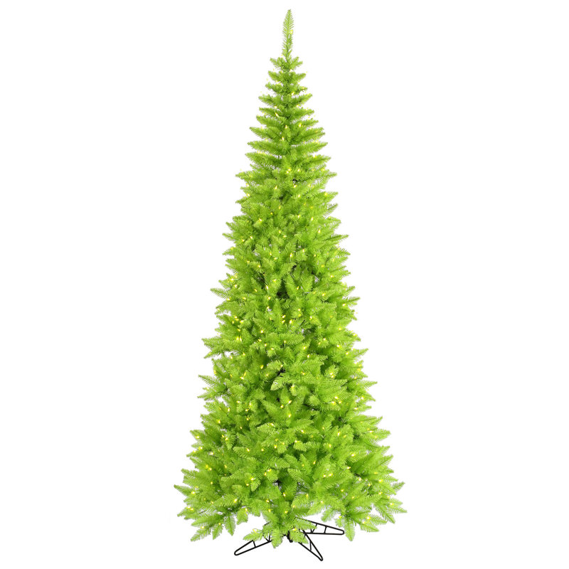 Lime Lighted Artificial Fir Christmas Tree, 6.5' H