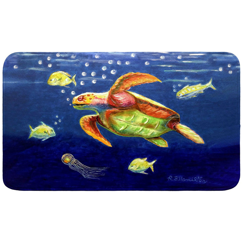 Sea Turtle Bath Mat, 30" L x 18" W