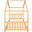 Lit plateforme simple dans un design maison. Pin naturel et. Option de chambre à coucher spacieuse et moderne avec du bois. Fun Creative 'Room