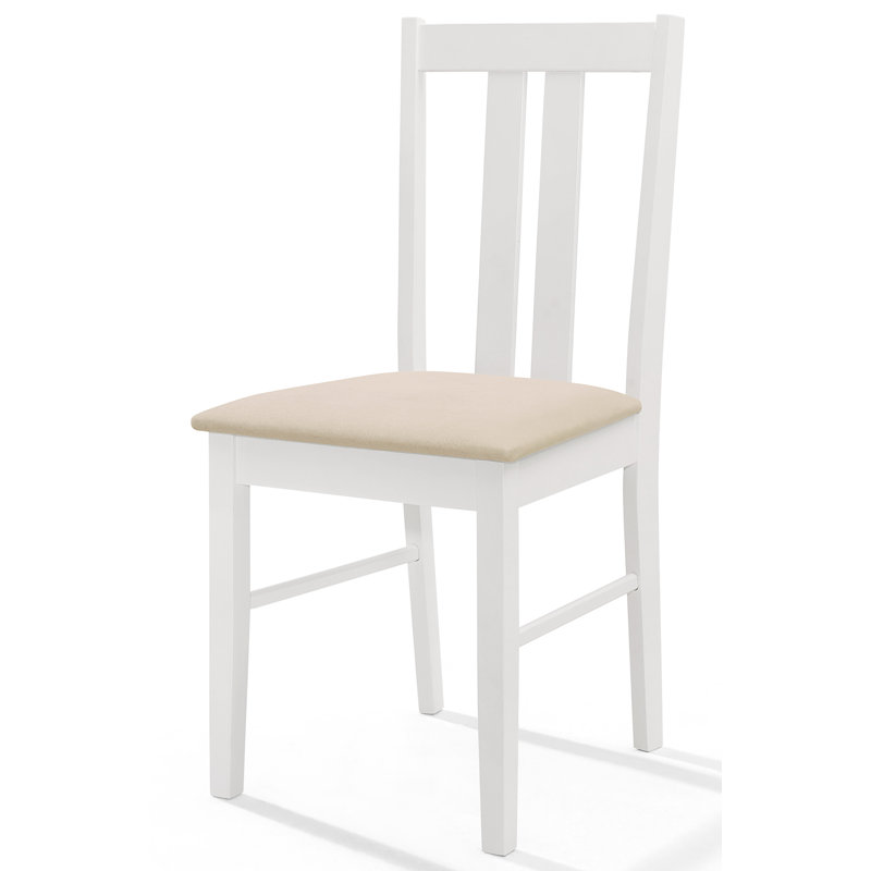 Ahwahnee 43cm H Fabric Upholstered Slat Back Side Chair, White