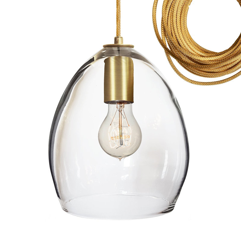 Lustre en grappe à 8 lumières avec accents en verre soufflé à la main Luce, H 24 po x l 24 po x P 24 po, Laiton