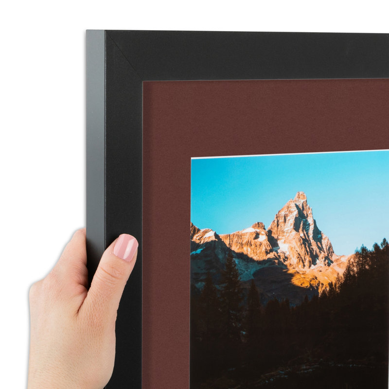 28x40 Maroon and Black Wood Picture Frame with Mat