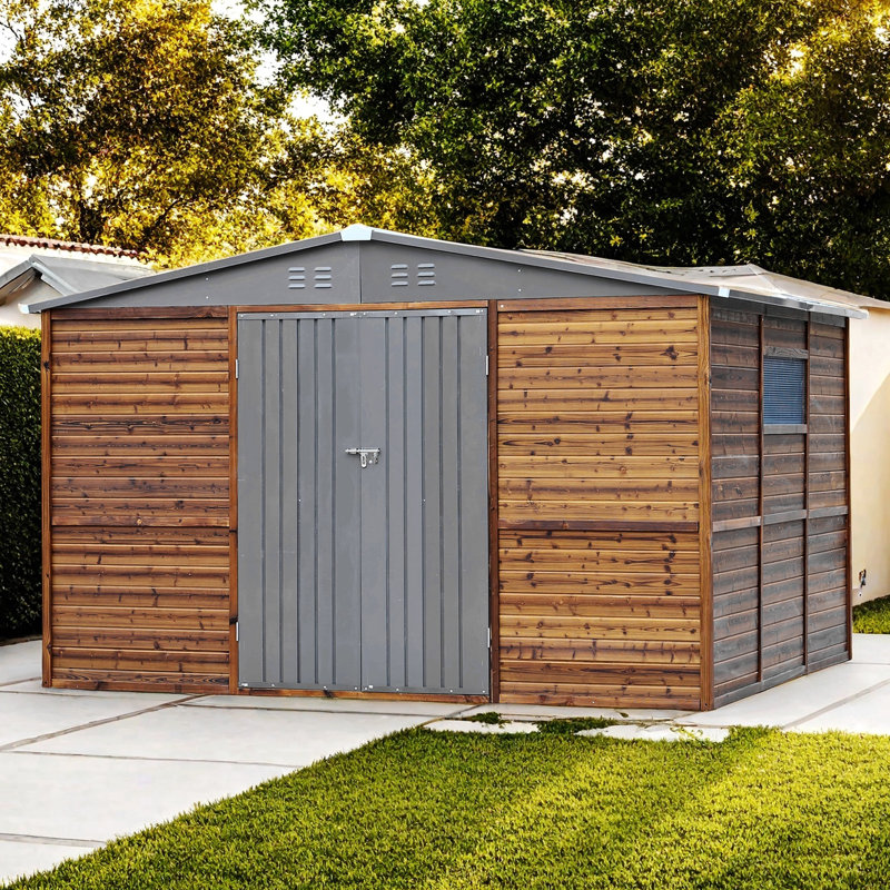 Iron-Wood Combination Tool Shed – A Perfect Blend Of Nature And Functionality, 77.95" H x 118.31" W x 102.36" D