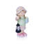 17"H Girl Holding Lantern Solar Statue with LED Lights