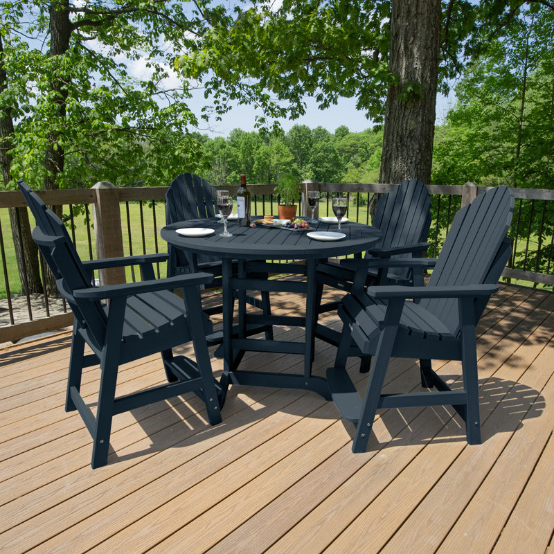 Anette 4-Person 48" Round, Counter-Height Dining Set, Federal Blue