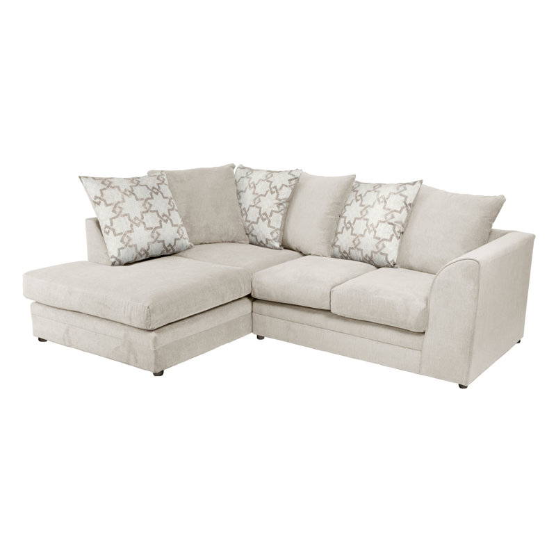 Arabella 4 Seater Chenille Corner Sofa, Left Hand Facing, Stone