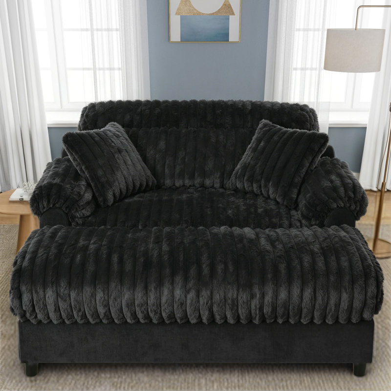 Canapé méridienne moderne 62 po Cloud, Black