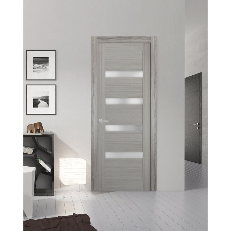 Porte standard en bois manufacturé gris Quadro, 18 po x 80 po