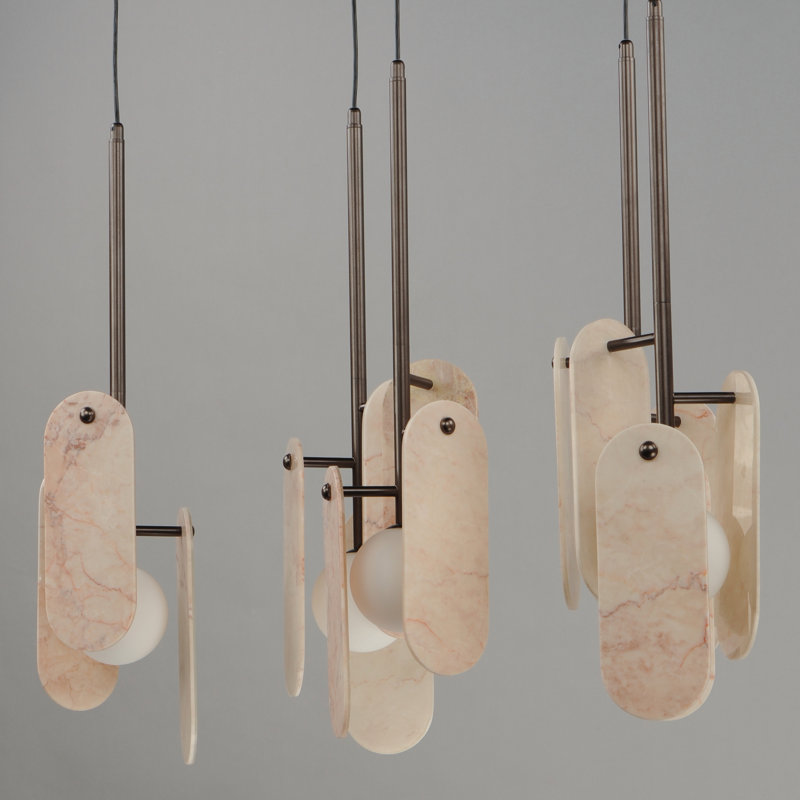 Megalith 5 - Light LED Pendant, Light Brown, Brushed Bronze