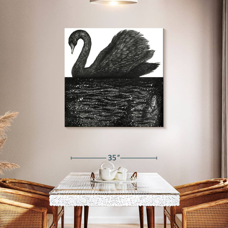 Brampt Black Swan Reflection, 39" H x 39" W