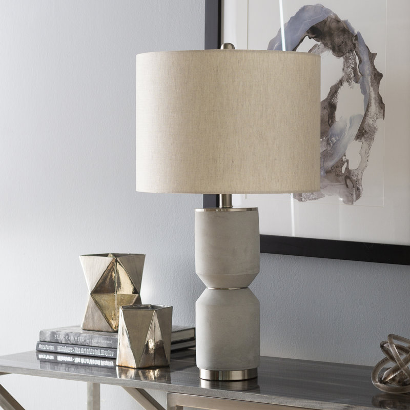 Angello Metal Table Lamp, Grey