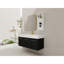 Meuble-lavabo mural de salle de bain et support de rangement, 48 po, lavabo en résine épaisse, moderne et fonctionnel avec armoire à trois portes, support séparé, contreplaqué d'eau