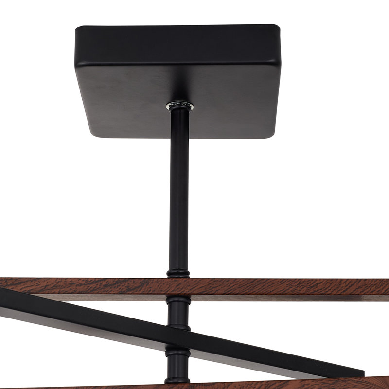 Iron Semi Flush Mount, Black/Brown