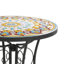 Table d'appoint d'extérieur en céramique avec motif floral charmant et cadre noir rouille colorée