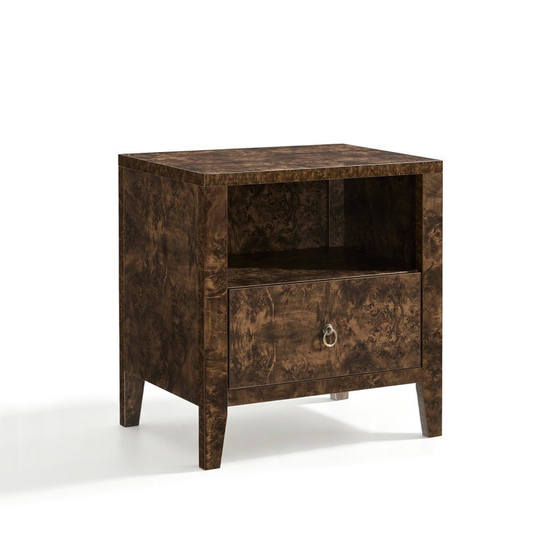 Table de chevet 2 tiroirs Dorne, Brun