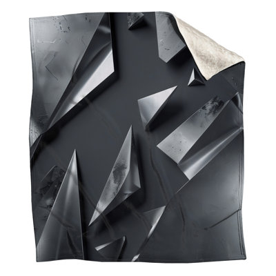 Metallic Geometric Shapes Blankets
