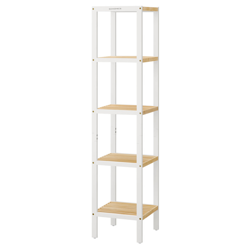 Rovnak 33cm W Steel Shelving Unit, White/Beige