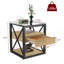 Ensemble de 2 tables de bout modernes avec tiroir - table de chevet pour chambre à coucher et salon, panneau de fibres à densité moyenne en bois naturel et plateau en verre trempé, table d'appoint de style industriel-1509276605-1509276604
