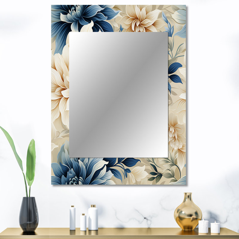 Chlores, dentelle tropicale, motif tropical - miroir tropical, 40 po x 30 po