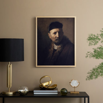 «Vintage Portrait Print», reproduction encadrée en bois massif